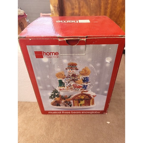 JCpenny Home Collection Musical Three Bears Snowglobe with original box. - Picture 1 of 7